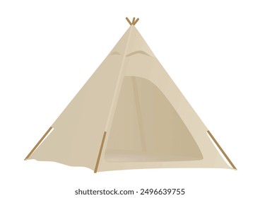 Brown camping tent. vector illustration