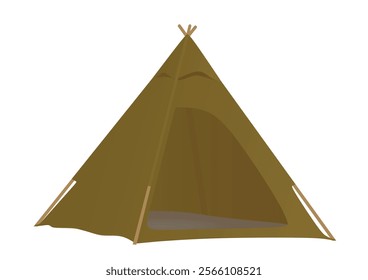 Brown camping tent. vector illustration