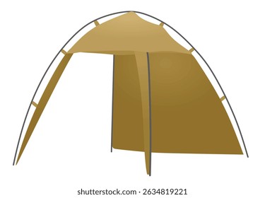 Brown camping tent. vector illustration