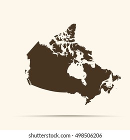 Brown Canada Map Illustration