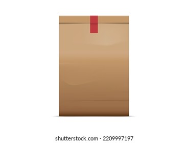 icono de sobre de papel de caramelo marrón sobre fondo blanco