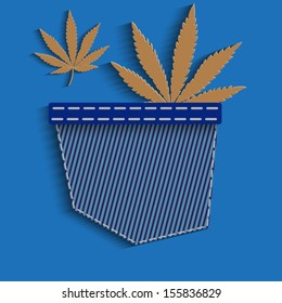 Brown cannabis in the pocket