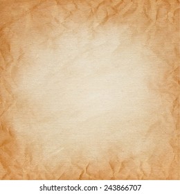brown canvas with the texture of crumpled paper. grunge background. Vector