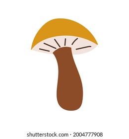 Braune Mütze Boletus flach Illustration. Pilzsymbol. Vektorgrafik. Vektorgrafik