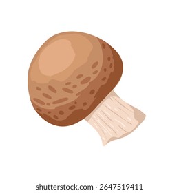Boné castanho cogumelo único. Cogumelo inteiro isolado no branco. ilustração simples plana do alimento desenhado à mão para o visual do ingrediente, o projeto do cozimento, a embalagem, receitas, a decoração do produto, adesivos