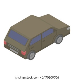 Brown car icon. Isometric of brown car vector icon for web design isolated on white background
