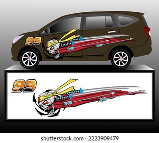 Brown car sticker wrap design vector for vehicles, race cars, rally, adventure and livery decals