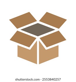 Brown cardboard box icon vector illustration. Carton packaging box. Packaging box flat design