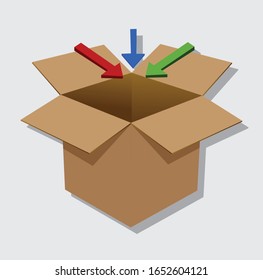 brown cardboard icon with a white background