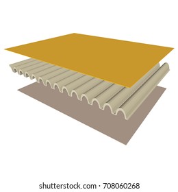 Brown cardboard isolated on white background.
