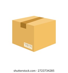 Abbildung brauner Verpackungskasten aus Karton. Umweltfreundliches und recycelbares Verpackungskonzept für Versand, Lagerung, Produktbranding und nachhaltiges Business Design.