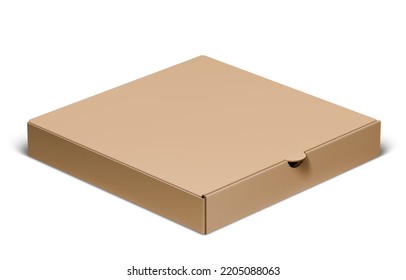 Brown Cardboard Pizza Box Mockup