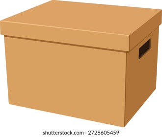 Caja de almacenamiento de cartón marrón con mango