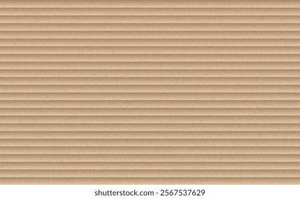 Brown cardboard with striped pattern. Texture of recycle paper box in vintage style. Paper sheet abstract background. Vector EPS 10