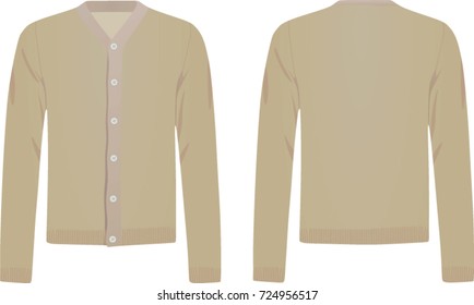 Brown cardigan. vector illustration