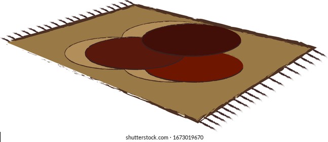 Brown carpet, illustration, vector on white background.