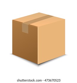 Closed Cardboard Box Vector Illustration Isolated Stock Vector (Royalty ...