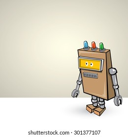 brown Cartoon 3d Robot