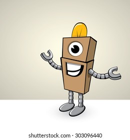 brown Cartoon 3d Robot