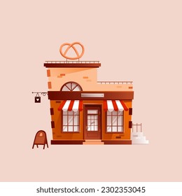 Brown Cartoon Bread Shop Illustration