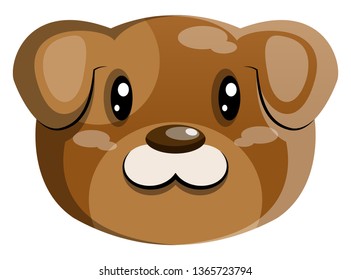 Brown cartoon dog vector illustration on white background