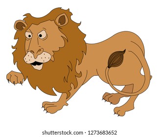brown cartoon lion for babies vector