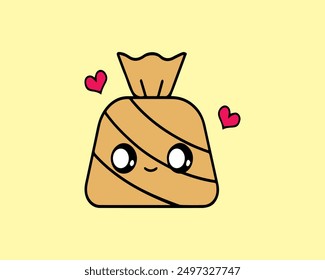 
Brown cartoon money bag. Art, background, bank,  business, buy, cartoon, design element,  finance, graphic, icon, illustration, income, infographic and vector.