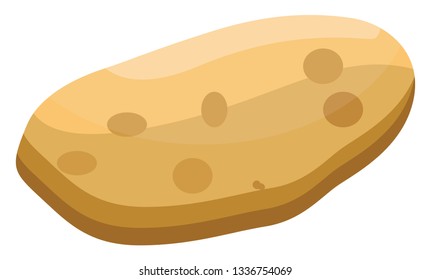 Dibujo marrón de patata vector ilustración de verduras en fondo blanco.