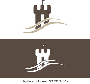 brown Castle Design Logo Vector 