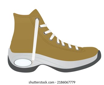 Bota casual marrón. ilustración vectorial