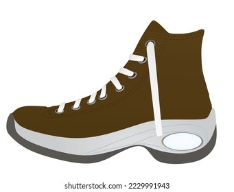 Brown  casual  boot. vector illustration