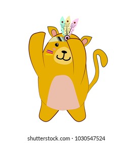 brown cat, cute dancing animal for kid t-shirt