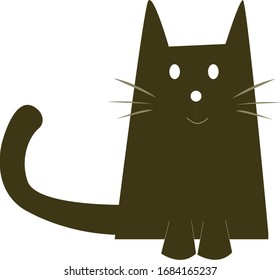 Brown cat on a white background