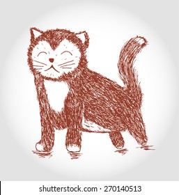 Brown cat sketch