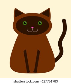 Brown cat vector illustration
