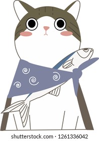 Brown cat wearing a scarf