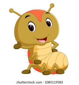 a brown caterpillar cartoon