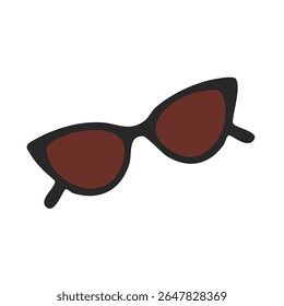 Brown cat-eye sunglasses for summer eye protection and outdoor use