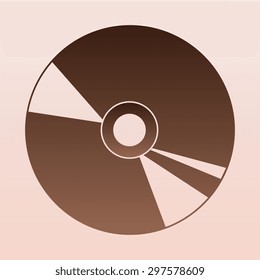 Brown CD or DVD icons 