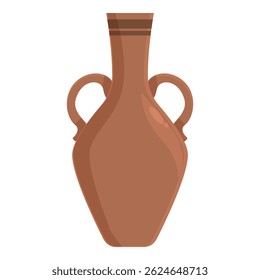 Ânfora de cerâmica marrom com alças, vaso tradicional grego ou romano para vinho ou óleo, cerâmica de argila antiga