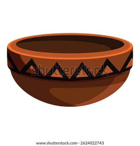 Brown ceramic bowl representing ancient mayan pottery making traditions with a simple geometric design