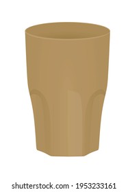 Brown  ceramic pot. vector illustration