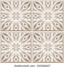 Brown ceramic tiles, seamless pattern . Vector illustration.