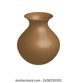 Brown Ceramic Vase Displaying Elegant Smooth Surface and Rounded Design