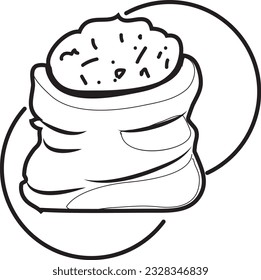 brown cereal bag, Agribusiness industry concept with a flat, line art icon.