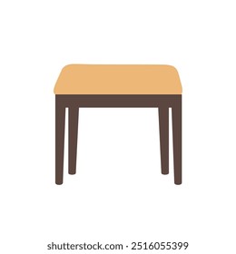 Brauner Stuhl, Vektorgrafik, flache Illustration, ClipArt aus Holz, einzeln auf weißem Hintergrund