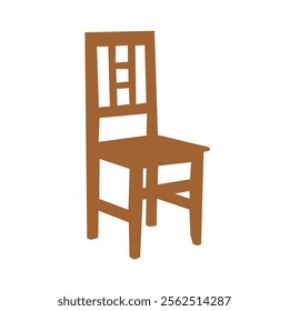brown chair vector with white background