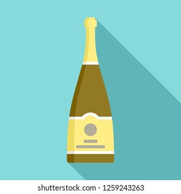 Brown champagne icon. Flat illustration of brown champagne vector icon for web design