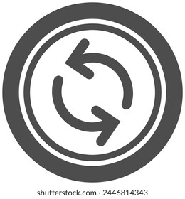  Brown change circle icon, vector illustration.