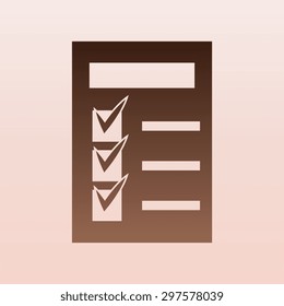 Brown checklist icon - vector